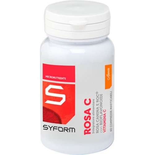 Syform ROSA C MASTICABILE 60cpr Vitamina C Naturale da Rosa Canina