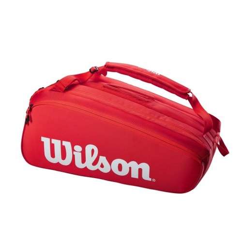 Wilson SUPER TOUR 15 Pack Bag RED Borsone Porta 15 Racchette da Tennis