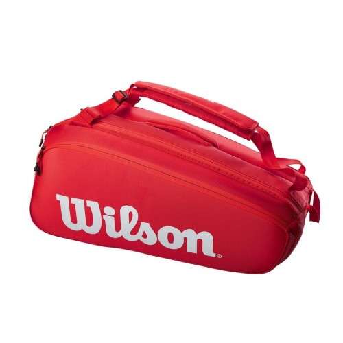 Wilson SUPER TOUR 9 Pack Bag RED Borsone Porta 9 Racchette da Tennis