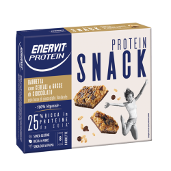 enervit Enervit Protein SNACK Astuccio da 8 barrette proteiche da 25g Cereali e Gocce di Cioccolato