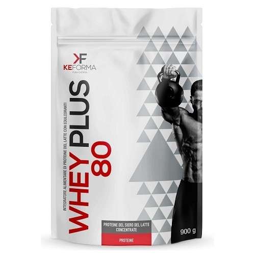 KeForma WHEY PLUS 80 busta da 900g White Chocolate Proteine in polvere concentrate del siero del latte.