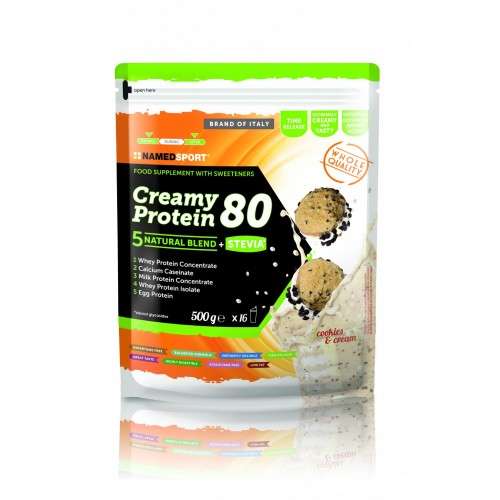 Named Sport CREAMY PROTEIN 80 Busta da 500g Cookies & Cream Blend Proteico