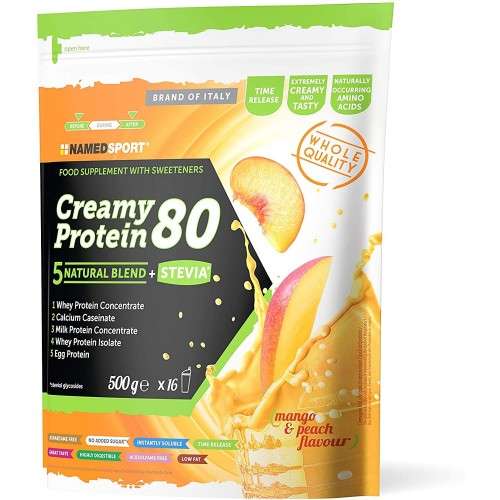 Named Sport CREAMY PROTEIN 80 Busta da 500g Mango & Peach Blend Proteico