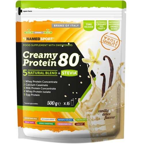 Named Sport CREAMY PROTEIN 80 Busta da 500g Vanilla Delice Blend Proteico