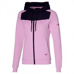 Abbigliamento Tennis Mizuno ATHLETIC SWEAT JACKET Pink Lavender Felpa